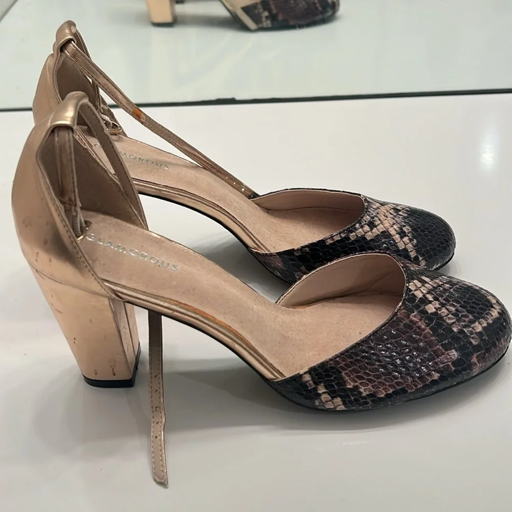 Glamorous Fall Mary Jane heels Faux snakeskin high heel size 10 Comfortable